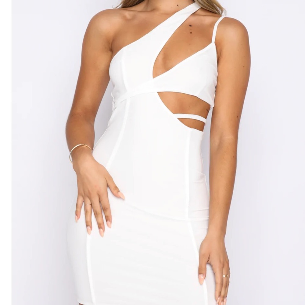 White Cutout Dress - Picture 2 of 5